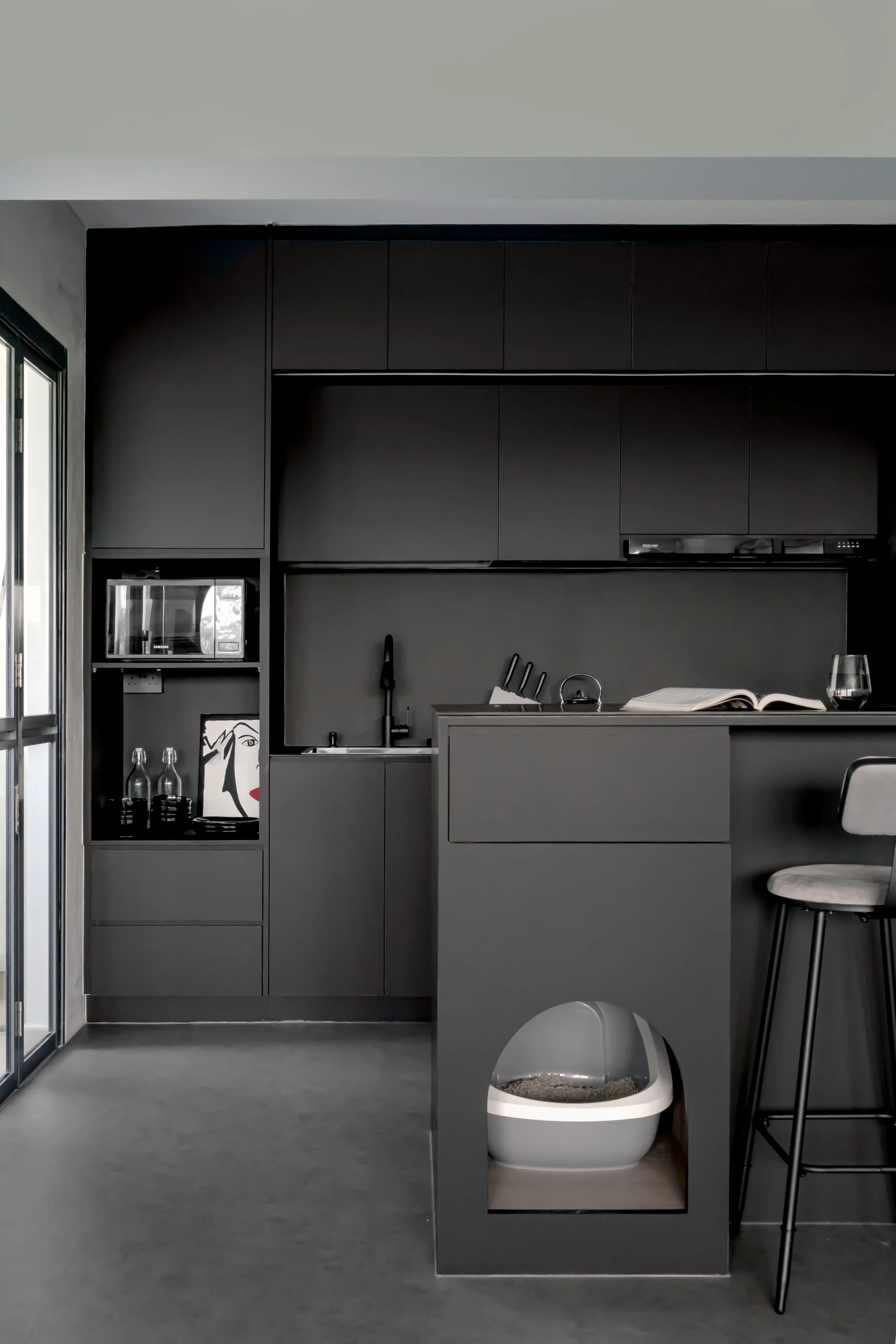 modern black interior