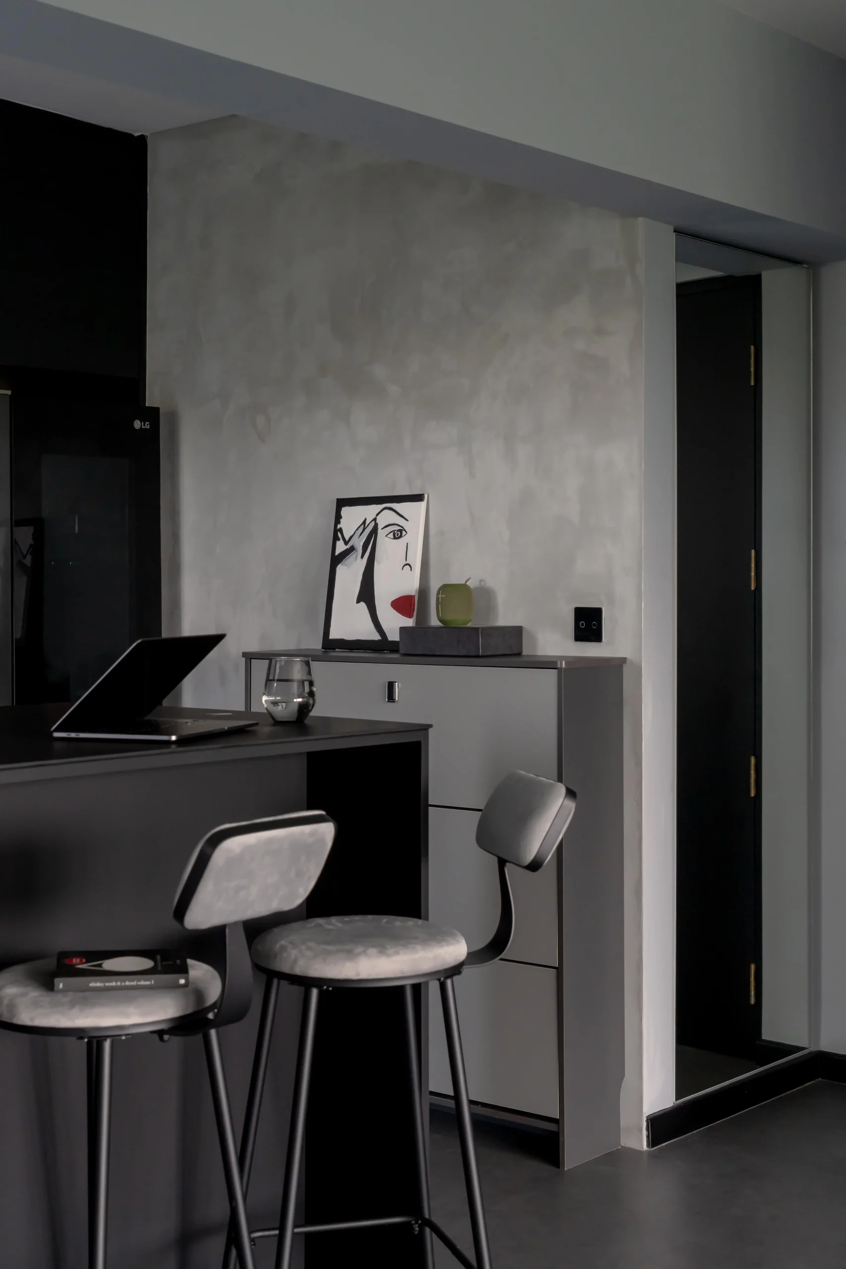 modern black interior